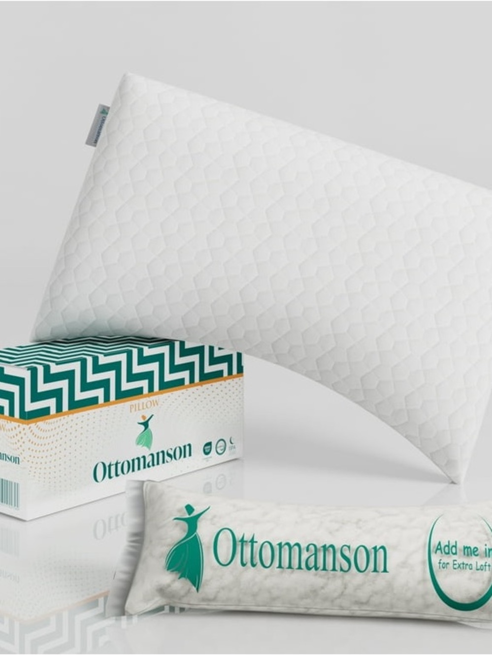 Ottomanson White queens Quilted Pillow new box